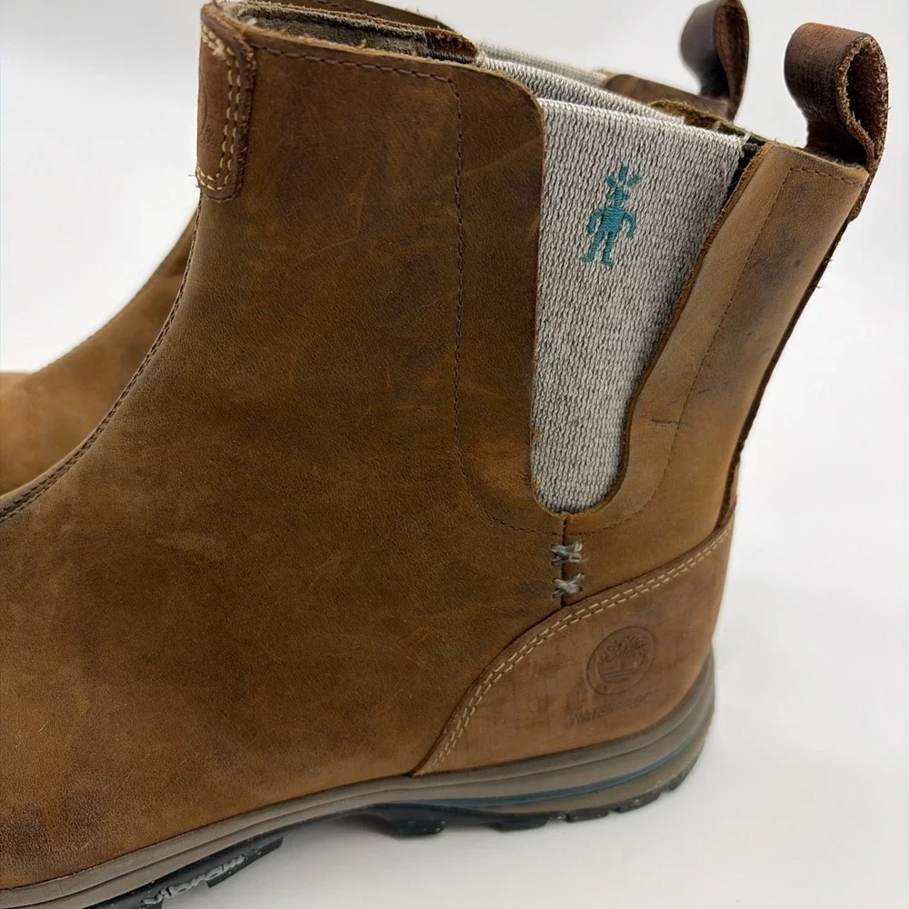 Timberland Chelsea‎ X Smart Wool Brown Leather Ankle Boots Vibram Size 9 M